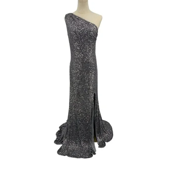 Pronovias The Party Edit Glamour Dress Silver Long Gown Prom‎ 8 Formal Designer